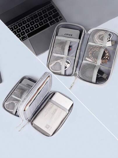 Necessaire organizadora bolsa portatil celular cabos fios  armanazamento