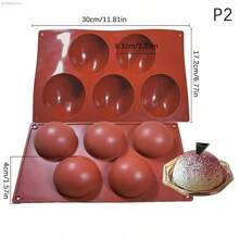 Molde de silicona de 6 cavidades en forma de semiesfera para hacer bombas de chocolate caliente, pasteles, gelatina y mousses en forma de domo para fiestas navideñas, herramientas de cocción para hornear