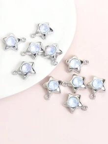 10 chiếc vòng cổ hợp kim hình ngôi sao năm cánh đính đá nhiều màu sắc ngọt ngào và mát mẻ, vòng cổ vòng tay hoa tai phụ kiện tóc trâm cài điện thoại, mặt dây chuyền hợp kim hình ngôi sao năm cánh tự làm, phụ kiện trang sức đa năng và dễ sử dụng - Quà tặng hoàn hảo cho người yêu và bạn bè - ngôi sao năm cánh - Xem 9