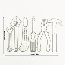 4 件工具形金属切割模具模板，压花模具模板，用于制作卡片、剪贴簿、相册工艺品、压花工具、DIY 材料 - 銀色 - 查看 11