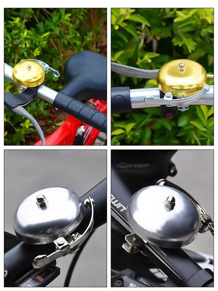 A Classic Vintage Aluminum Bicycle Bell With A Clear And Loud Sound