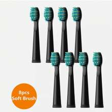 Fairywill Electric Toothbrush Heads 8pcs Replacement For Toothbrush Black - Black - View 1