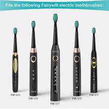 Fairywill Electric Toothbrush Heads 8pcs Replacement For Toothbrush Black - Black - View 2