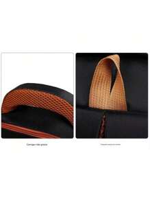 Large Men's Women's Waterproof Steel Cable Or Super Reinforced College Backpack-(Caramel) - 黑色 - 查看 3
