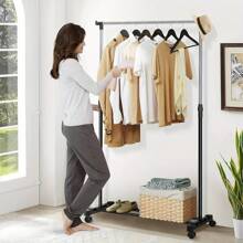 Small Clothes Rail Adjustable Hanging Rail On Wheels Extendable Hanging Rail Clothes Rack Portable Clothing Rail For Bedroom - Variant1 - View 9