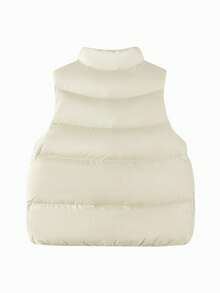 mini bala Girls Down Vest Loose Waistcoat - Light Khaki - View 5