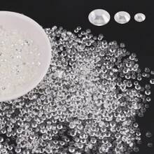 1000/500pcs Silver-White Flat Back Resin AB Jelly Crystal Rhinestones 2mm/3mm/4mm, For DIY Crafts, Shoes, Cups, Phone Cases, Garments, Nail Art Decoration - Silver - View 3