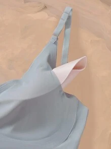 3 peças sutiãs plus size cor sólida confortável sem fio sem costura lingerie com bojo removível