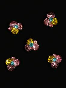 10 款奢华闪亮紫色钻石堆砌美甲饰品，锌合金立体彩色魅力美甲饰品，适合女性和女孩的艺术桌面配饰，美甲沙龙多种风格可供选择的小指甲饰品，日常美甲美甲奢华风格搭配钻石和珍珠美甲饰品炫目 - 紫色 - 查看 4