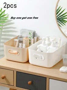 10 件/2 件/3 件/1 件塑料多用途收纳盒，零食、玩具、化妆品、桌面、厨房收纳盒 - 粉色 - 查看 2