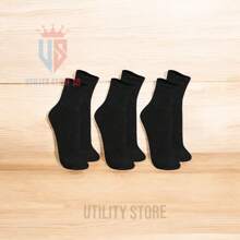Kit 06 Pairs Of Black Mid-Calf Socks With Unisex Cotton - màu đen - Xem 5