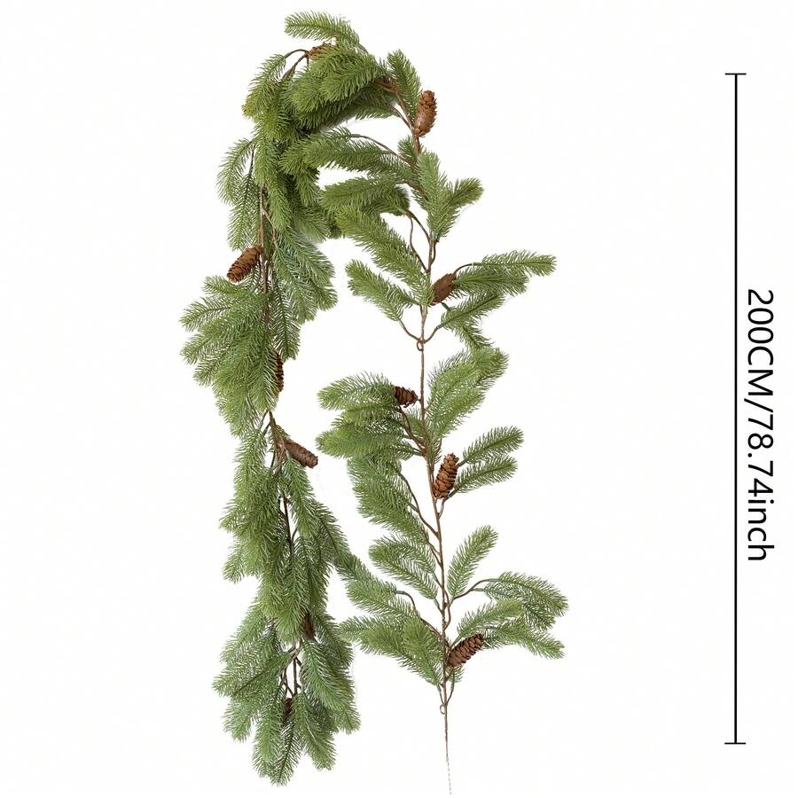 1pc Artificial Christmas Pine Needle & Vine Decor, Fake Plant Accessory
