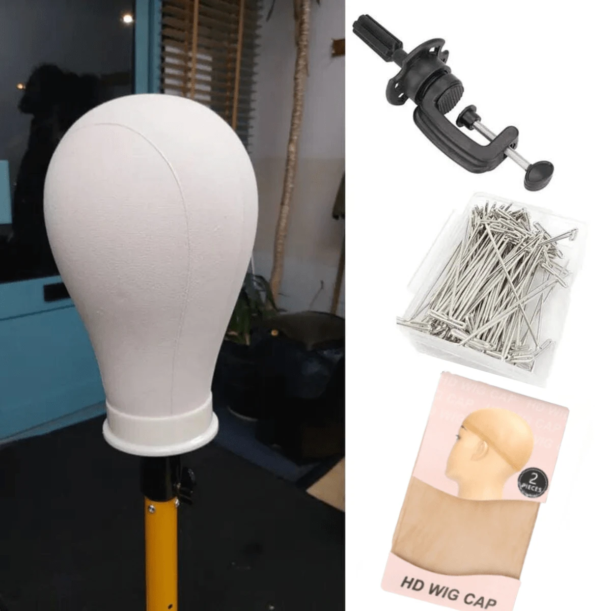 Canvas Mannequin Head For Wig Display Making Hair Weave And Styling ...