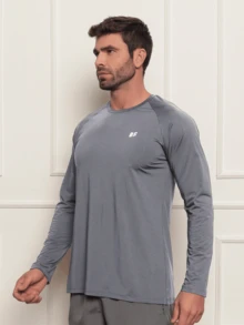 Kit 2 Men's Fit Sports T-Shirt Second Skin Outdoor Long Sleeve Dry Fit Anti-Sweat - Màu Xám nhạt - Xem 7