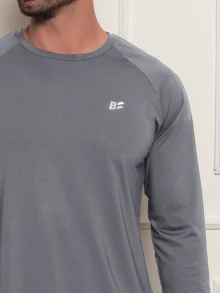 Kit 2 Men's Fit Sports T-Shirt Second Skin Outdoor Long Sleeve Dry Fit Anti-Sweat - Màu Xám nhạt - Xem 5