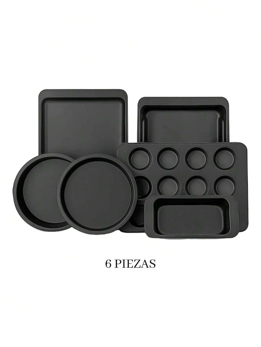 Moldes para Hornear 6 Piezas,  Antiadherente y Duradero en Acero al Carbono. Bluelander.