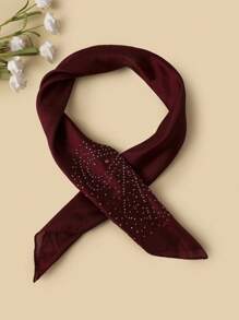 New Bling Rhinestone Multi-Color Fashionable Women Square Scarf Head Kerchief Small Thin Scarf - Multicolor - View 21