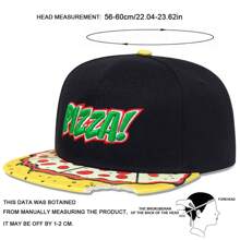 1Piece Men PIZZA Letter Embroidered Hip Hop Hat Outdoor Adjustable Sunscreen Leisure Hat Spring Summer Travel Tourism Beach Vacation - 黑色 - 查看 4