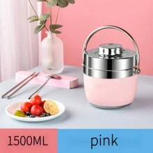 Hộp cơm giữ nhiệt nhiều màu sắc bằng thép không gỉ 1,5L, Hộp cơm giữ nhiệt bằng thép không gỉ di động ngoài trời, Hộp cơm hai lớp, Hộp cơm giữ nhiệt di động cho nhân viên văn phòng và học sinh, Hộp đựng thức ăn nhanh, Quà cưới, Quà tặng lễ hội, Quà tặng, Đồ dùng học tập - Nhiều màu - Xem 20