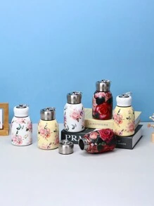 1 pièce Nouvelle tasse à vide avec motif oiseau chinois, portable avec poignée pour usage extérieur et véhicule, bouteille d'eau pour la rentrée scolaire - Multicolore - Voir 2