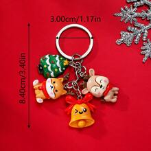1 件卡通树脂圣诞老人、圣诞树、糖果屋圣诞系列钥匙扣包吊坠可爱娃娃配件、圣诞礼品盒 - 彩色 - 查看 7