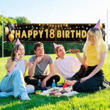 FRUITFUL PARTY. 1pcs 18th Birthday Yard Sign, Large Birthday Yard Signs - Happy 18th Birthday Yard Letters For Yard Lawn Outdoor Birthday Decoration Party Supplies - Black - View 5