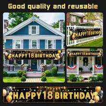 FRUITFUL PARTY. 1pcs 18th Birthday Yard Sign, Large Birthday Yard Signs - Happy 18th Birthday Yard Letters For Yard Lawn Outdoor Birthday Decoration Party Supplies - Black - View 6