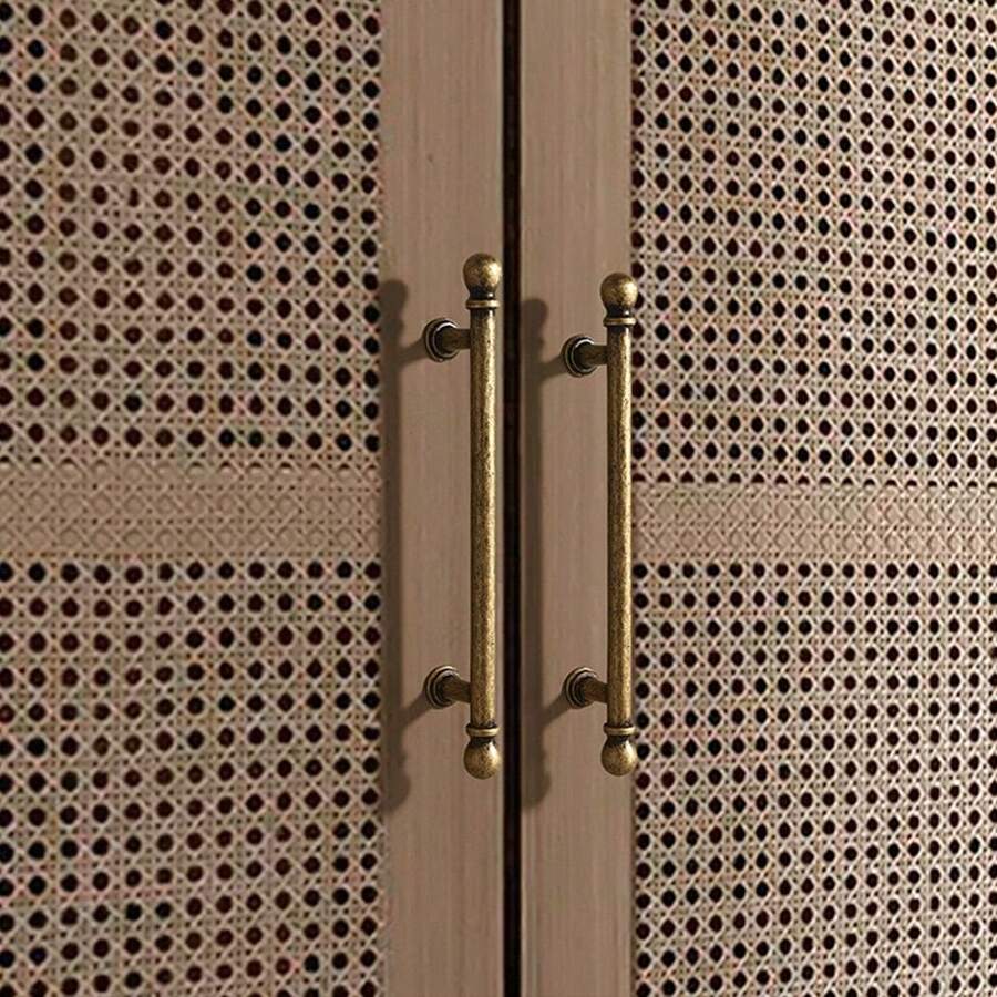 4pcs/8pcs Vintage Brass Zinc Alloy Cabinet Handles - Classic European Style, Perfect For Bedroom & Kitchen Wardrobes