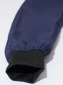 Veste bomber mode minimaliste avec poches à fermeture éclair pour homme - Bleu marine - Voir 4