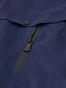 Veste bomber mode minimaliste avec poches à fermeture éclair pour homme - Bleu marine - Voir 3