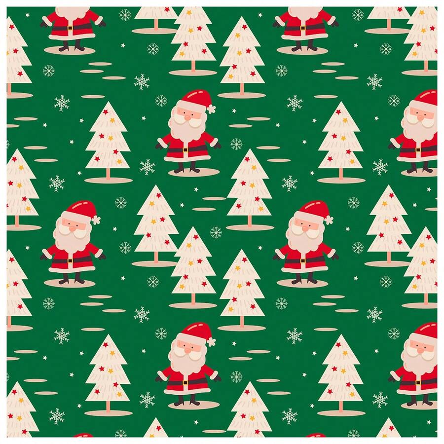 Christmas Tricoline Fabric - 50 Cm X 1.50 Meters - Cotton - Cây Giáng Sinh - 7226 - Xem 1