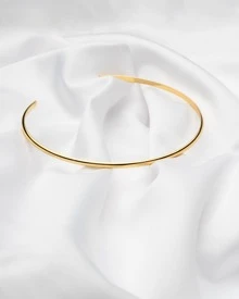 Choker Set With Hoop And Smooth Adjustable Bracelet 18K Gold Plated - D France Semijóias - Gold - View 4