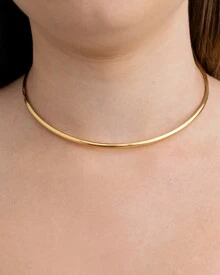 Choker Set With Hoop And Smooth Adjustable Bracelet 18K Gold Plated - D France Semijóias - Gold - View 3