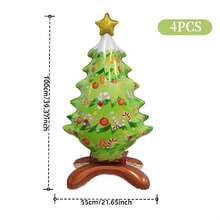 1/2/4 件 -39 英寸垂直圣诞树气球、雪人、金星圣诞树气球、圣诞主题气球、圣诞树形状气球、圣诞装饰品、圣诞节 - 綠色 - 查看 12