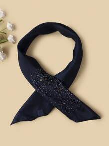 New Bling Rhinestone Multi-Color Fashionable Women Square Scarf Head Kerchief Small Thin Scarf - Multicolor - View 19