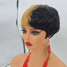 Pixie Cut Wig For Women Human Hair 1B27 Color Short Wigs For Black Women Brazilian Virgin Real Human Hair Glueless Wig Party Wig Color Wig None Lace Front Full Machine Made Halloween Cosplay Layered Haircut Wig Pixie Wigs For Women