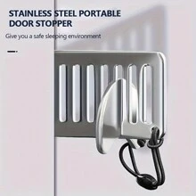 1/2/3/4pcs Portable Door Lock Security Device, Adjustable Portable Door Lock For Home, Hotel, Apartment, Dorm, Extra Privacy & Security, Silver - Silver - View 11