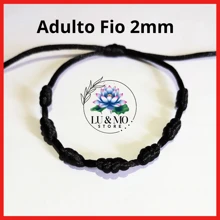 7 Seven Knots  Cabala Color Bracelet For Luck And Protection 2mm Thick Colorful - Black - View 2