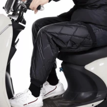 2件組中性冬季單車/摩托車腿套，防水加厚防寒膝蓋與腿部護套，附防滑鉤 - 黑色 - 查看 4