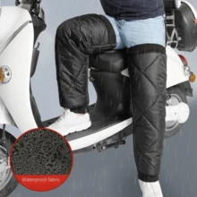 2件組中性冬季單車/摩托車腿套，防水加厚防寒膝蓋與腿部護套，附防滑鉤 - 黑色 - 查看 1