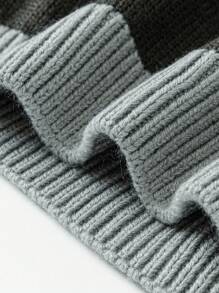 mini bala Boys Girls Knit Sweater Winter Stylish Color Block Top