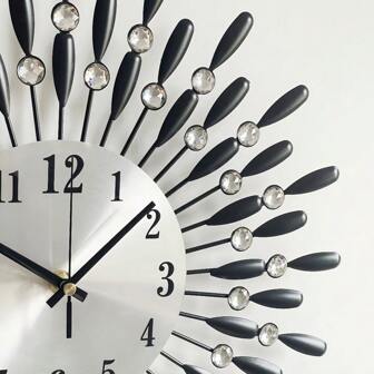 1pc 14.96-Inch Modern Metal Wall Clock Decor For Living Room, Kitchen, Dining Room, Bedroom, Office - Non-Ticking And Easy To Read Silently,Home Decor ,Room Decor Gifts Birthday Graduation Clock Wall Bedroom Decor Dormitory Decor Back To School