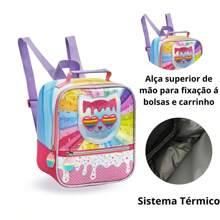 Lancheira Térmica Escolar Holográfica Gatinha infantil