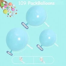 120/109 件黄绿白粉紫蓝乳胶拱门套装，适用于婚礼、生日、毕业典礼、单身派对装饰、性别揭示、派对装饰、室内外装饰 - 彩色 - 查看 19