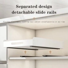Telescopic Drawer, Pull-Out Drawer Kitchen Storage Shelves For Kitchen Cabinets, Basket Pull-Out Kitchen Cabinet, Slide Out Cabinet Organizer Kitchen, Cupboard Pull-Out Without Drilling, 25/30/35/40 Cm W X 43 Cm D X 6 Cm H