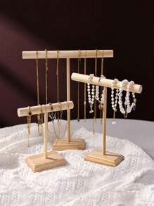 1 pièce Porte-bracelet/présentoir à bijoux en bois, bracelet en bois, chouchou, bijoux, montre, support de rangement et de présentation de bracelet. Rentrée scolaire