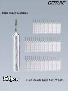 GOTURE 50pcs Fishing Pencil Drop Shot Weights Lead Skinny Sinkers With Barrel Swivel - Multicolor - View 1
