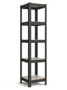 SONGMICS Shelving Unit, 37 X 37 X 150 Cm, 400 Kg Load Capacity (80 Kg Per Shelf), Industrial, Adjustable Storage Shelves, For Living Room, Kitchen, Garage, Greige And Black - Black - View 9