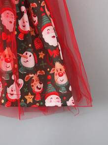 Rochie de prințesă cu mâneci lungi, cu mâneci lungi, cu ochiuri, tip fulg de zăpadă, pentru primăvară, toamnă - roșu - Vizualizare 5