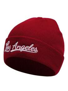 1pc Los Angeles Embroidery Personalized Warm Autumn/Winter Knitted Beanie Hat For Men - Royal Blue - View 7